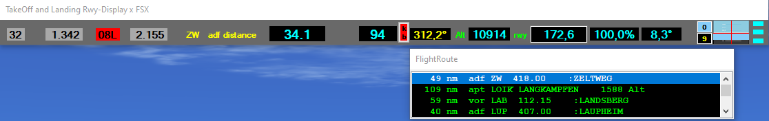 Flight Plan Route on Rwy View. 